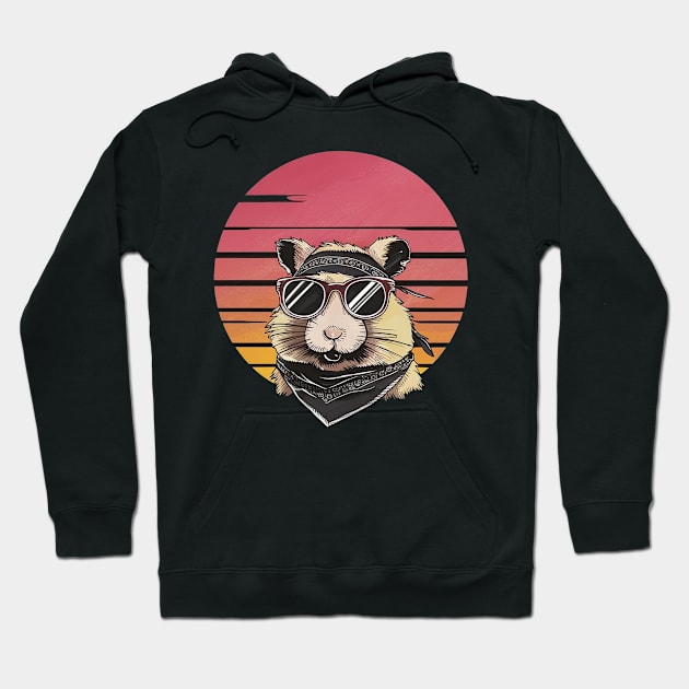 Retro hamster vintage sunset hamster lovers Hoodie by Spaceboyishere